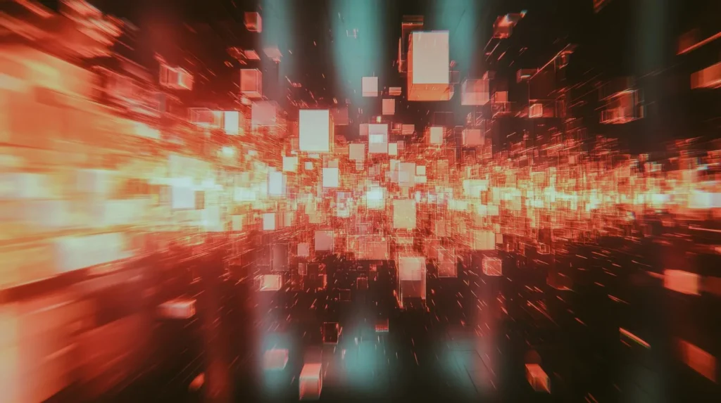 AIで情報が行き交うイメージ画像