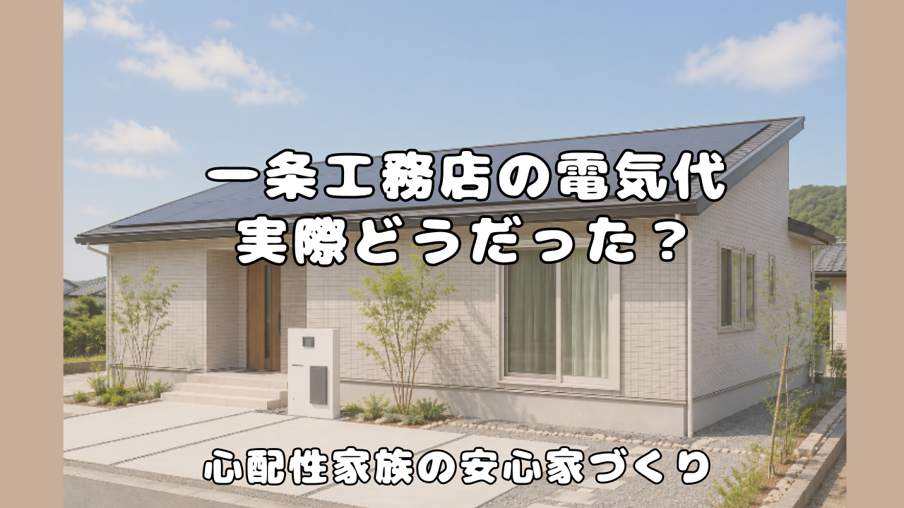 一条工務店の1年間の電気代と売電収入についてまとめたブログのアイキャッチ画像